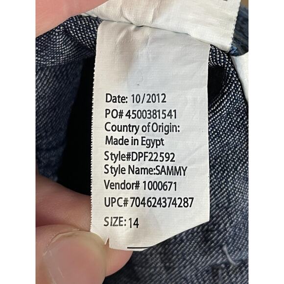 Gloria Vanderbilt Shorts Womens 14 Blue Denim Sammy Stretch Utility Carpenter - Picture 13 of 13